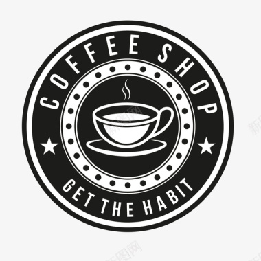 简约杯子圆形黑色咖啡logo矢量图图标图标