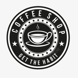 精致免抠设计简约乙醇圆形黑色咖啡logo矢量图图标高清图片