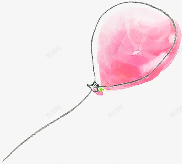 手绘粉色线条气球png免抠素材_88icon https://88icon.com 气球 粉色 线条