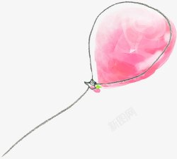 手绘粉色线条气球素材
