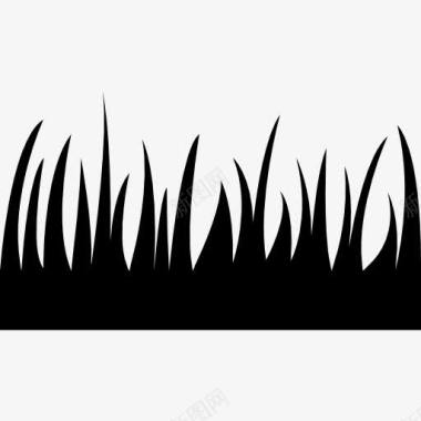 园林盆栽小草的叶子的轮廓图标图标
