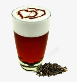 花式茶岩盐红茶奶盖花茶高清图片