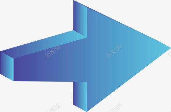 多彩几何多彩创意立体蓝色指示箭头素图标图标
