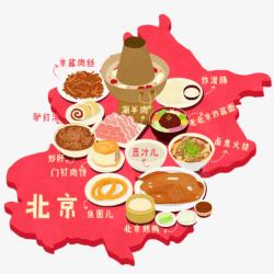 北京小吃手绘北京小吃地图高清图片