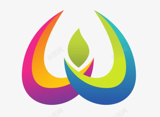 logo彩色w型LOGO图标图标