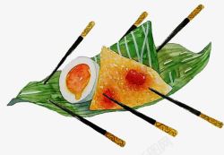 手绘水彩食物插图端午节传统习俗素材