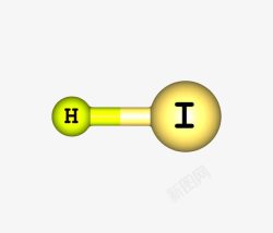 金色碘化氢分子形状素材