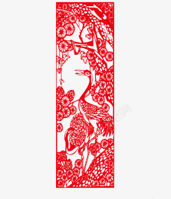 2017红色剪纸窗花素材