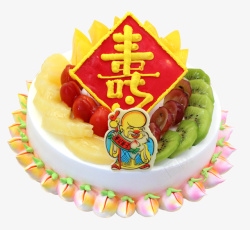 寿桃家和人寿贺寿蛋糕高清图片