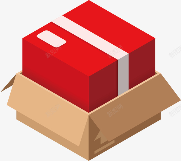 快递的盒子png免抠素材_88icon https://88icon.com 包装 快递 礼物 箱子 红色的盒子 运输