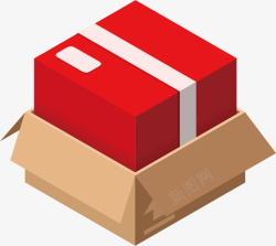 红色箱子快递的盒子高清图片