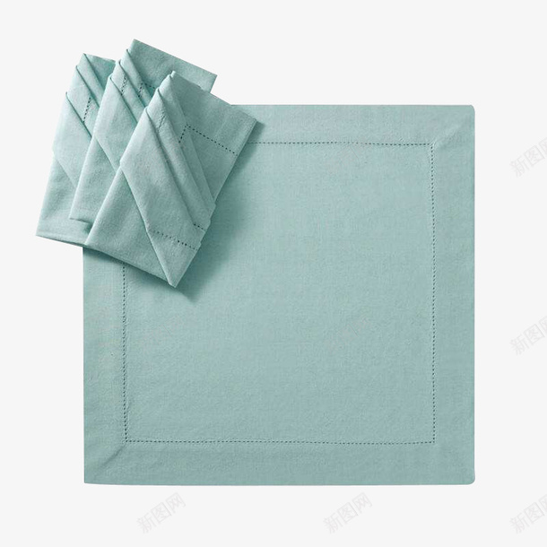 餐桌餐布png免抠素材_88icon https://88icon.com 产品实物 小清新 折叠 田园 盘子餐布 装饰 青色 餐布