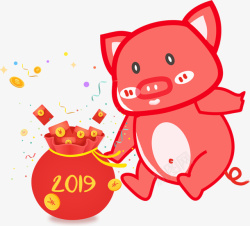 发红包福袋2019年猪年发红包高清图片