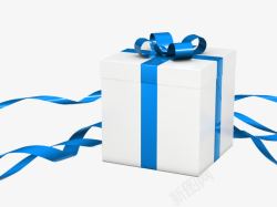 粽子包装设计d蓝色蝴蝶结白色盒子包装礼盒高清图片