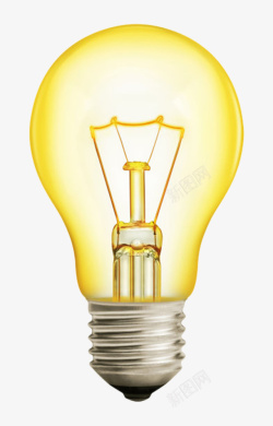 透明立体家居家电黄光灯泡产品实素材