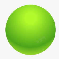 手绘绿色创意球体矢量图素材