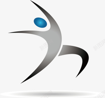运动会logo体育运动跳远图标元素图标