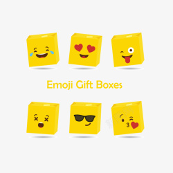 EMOJI可爱方形盒子表情包素材