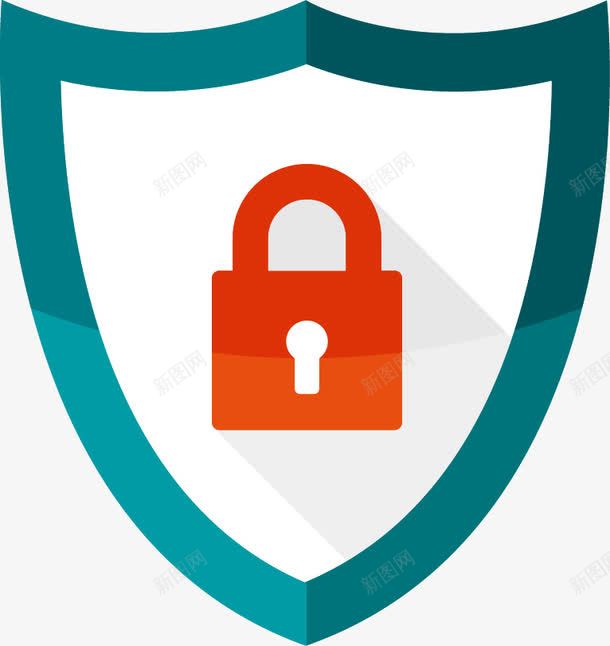 盾牌和锁头png免抠素材_88icon https://88icon.com 密码锁 盾牌 网络安全 锁头 防护