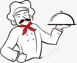 私厨手绘卡通厨师高清图片