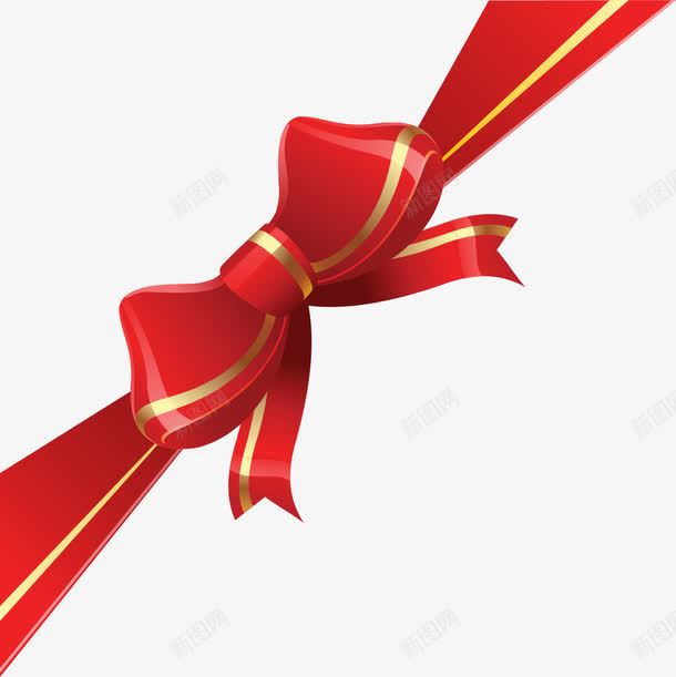 礼物盒彩带结png免抠素材_88icon https://88icon.com 彩带飘飘 礼盒彩带 礼盒花 红色蝴蝶结 节日素材 蝴蝶结