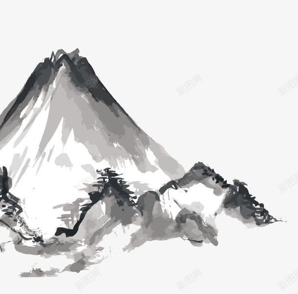 水墨富士山png免抠素材_88icon https://88icon.com 富士山 山水风景画 日本水墨画 美丽的富士山