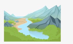 手绘山水素材