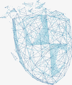 蓝色盾牌蓝色线条盾牌高清图片