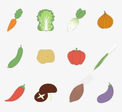矢量蔬菜合集手绘扁平化蔬菜合集高清图片