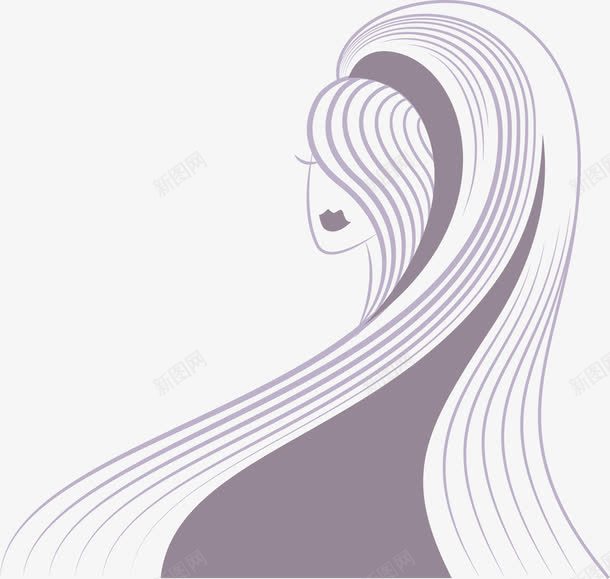 丽人美发发型png免抠素材_88icon https://88icon.com 头发丝 手绘头发 时尚发型免抠 线描 美发 美女 美女剪影头发线条 长发矢量图