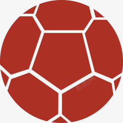 卡通徽章红色足球高清图片