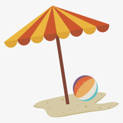 卡通可爱夏天沙滩遮阳伞矢量图素材
