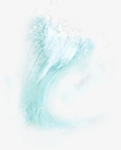 喷涌喷涌的蓝色浪花卡通夏天高清图片