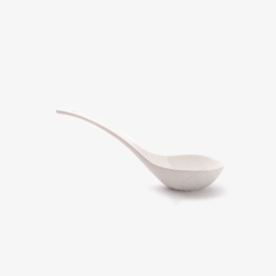 纯白骨瓷大汤勺圆汤勺骨质瓷素材