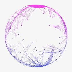 球体网格紫色渐变创意网格球体图标高清图片