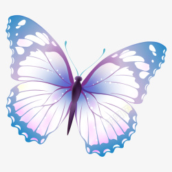 蓝色渐变的蝴蝶装饰素材