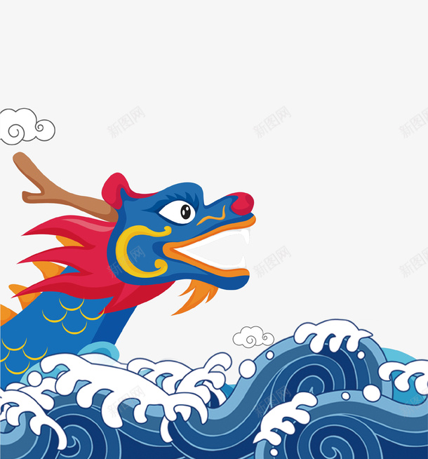蓝色简约创意龙抬头海报插画png免抠素材_88icon https://88icon.com 中国民间文化 传统文化 传统节日 大气 活动主题 海报 简约 蓝色