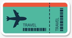 飞机贴纸卡通飞机票登机牌高清图片
