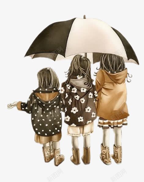 2017雨伞下的三姐妹png免抠素材_88icon https://88icon.com 三个女人 三姐妹 好姐妹 闺蜜 雨伞