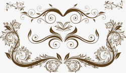 经典花纹背景欧式经典线描叶子花纹边框高清图片