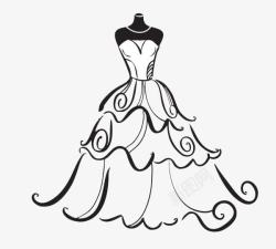 婚礼服装手绘婚纱高清图片