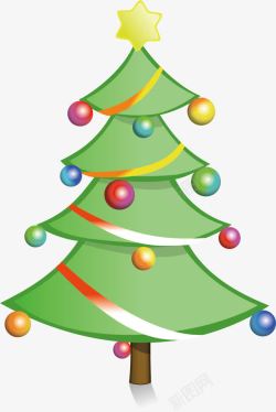 彩色简单圣诞树素材