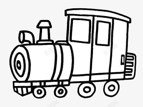 卡通简约艺术字字体手绘的铅笔画火车图标图标