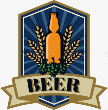 比利时啤酒酒瓶比利时啤酒花图标图标
