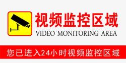 内有监控警示标志透明素材