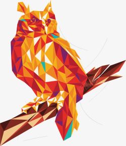 几何图形猫头鹰创意彩色猫头鹰高清图片