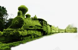 绿色火车园艺素材