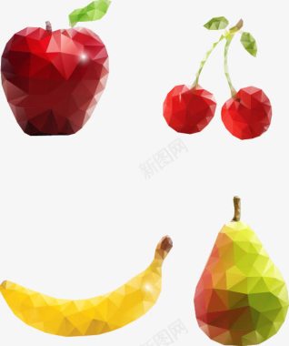 水晶手绘水果图标图标