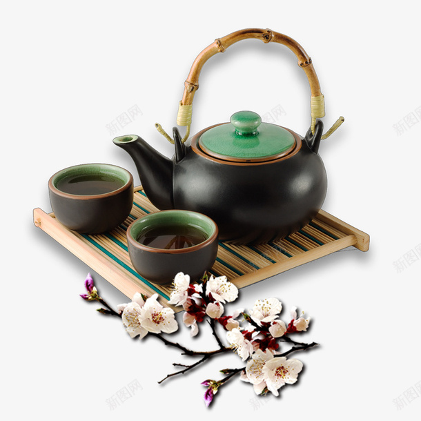 中国茶道png免抠素材_88icon https://88icon.com 中国茶道 梅花 樱花 茶具 茶壶 茶杯 茶水 茶道 茶道用具