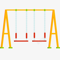 彩色秋千矢量图素材